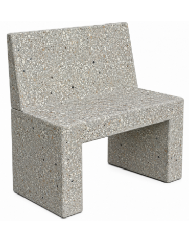 PANCHINA RETTANGOLARE CON SCHIENALE IN CEMENTO PER ARREDO URBANO - COLORE GRIGIO SABBIATO - CM 100X50X90H - Conforme CAM
