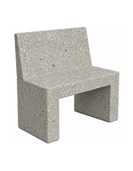 PANCHINA RETTANGOLARE CON SCHIENALE IN CEMENTO PER ARREDO URBANO - COLORE GRIGIO SABBIATO - CM 100X50X90H - Conforme CAM