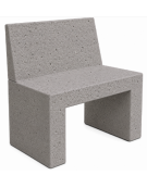 PANCHINA RETTANGOLARE CON SCHIENALE IN CEMENTO PER ARREDO URBANO - COLORE BIANCO SABBIATO - CM 100X50X90H - Conforme CAM