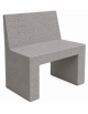 PANCHINA RETTANGOLARE CON SCHIENALE IN CEMENTO PER ARREDO URBANO - COLORE BIANCO SABBIATO - CM 100X50X90H - Conforme CAM