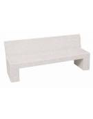 PANCHINA RETTANGOLARE CON SCHIENALE IN CEMENTO, SOSTEGNI SPESSORE CM 19 - COLORE BIANCO PIETRA - CM 200X50X90H - Conforme ai CAM