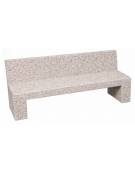 PANCHINA RETTANGOLARE CON SCHIENALE IN CEMENTO, SOSTEGNI SPESSORE CM 19 - COLORE GRIGIO SABBIATO - CM 200X50X90H - Conforme CAM