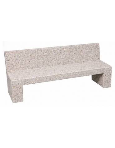 PANCHINA RETTANGOLARE CON SCHIENALE IN CEMENTO, SOSTEGNI SPESSORE CM 19 - COLORE GRIGIO SABBIATO - CM 200X50X90H - Conforme CAM
