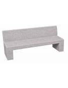 PANCHINA RETTANGOLARE CON SCHIENALE IN CEMENTO, SOSTEGNI SPESSORE CM 19 - COLORE GRIGIO PIETRA - CM 220X60X90H - Conforme ai CAM