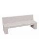 PANCHINA RETTANGOLARE CON SCHIENALE IN CEMENTO, SOSTEGNI SPESSORE CM 19 - COLORE BIANCO SABBIATO - CM 220X60X90H - Conforme CAM