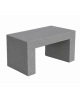 PANCHINA LINEARE RETTANGOLARE MONOBLOCCO IN CEMENTO - COLORE GRIGIO PIETRA - CM 100X50X50H - Conforme CAM