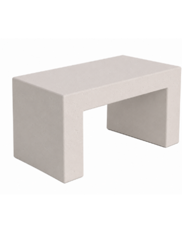 PANCHINA LINEARE RETTANGOLARE MONOBLOCCO IN CEMENTO - COLORE BIANCO PIETRA - CM 100X50X50H - Conforme CAM