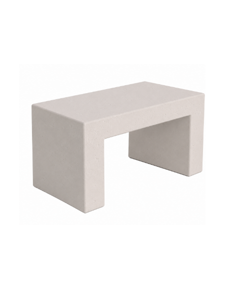 PANCHINA LINEARE RETTANGOLARE MONOBLOCCO IN CEMENTO - COLORE BIANCO PIETRA - CM 100X50X50H - Conforme CAM