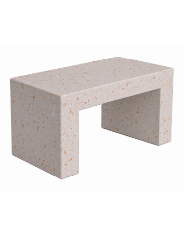 PANCHINA LINEARE RETTANGOLARE MONOBLOCCO IN CEMENTO - COLORE BIANCO TRAVERTINO - CM 100X50X50H - Conforme CAM