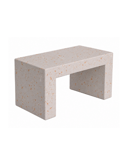 PANCHINA LINEARE RETTANGOLARE MONOBLOCCO IN CEMENTO - COLORE BIANCO TRAVERTINO - CM 100X50X50H - Conforme CAM