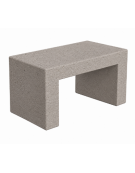 PANCHINA LINEARE RETTANGOLARE MONOBLOCCO IN CEMENTO - COLORE BIANCO SABBIATO - CM 100X50X50H - Conforme CAM