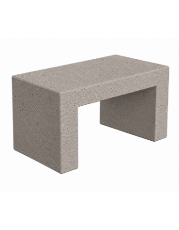 PANCHINA LINEARE RETTANGOLARE MONOBLOCCO IN CEMENTO - COLORE BIANCO SABBIATO - CM 100X50X50H - Conforme CAM