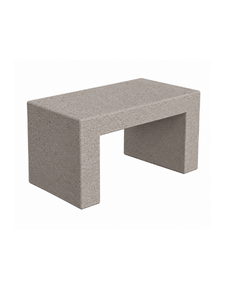 PANCHINA LINEARE RETTANGOLARE MONOBLOCCO IN CEMENTO - COLORE BIANCO SABBIATO - CM 100X50X50H - Conforme CAM