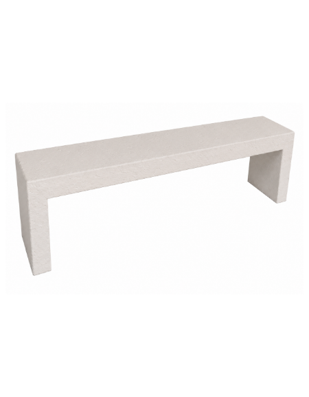 PANCHINA RETTANGOLARE MONOBLOCCO IN CEMENTO CALCESTRUZZO SPESSORE 10 CM - COLORE BIANCO PIETRA - CM 170X40X45H - Conforme CAM