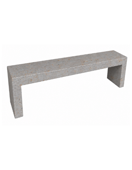 PANCHINA RETTANGOLARE MONOBLOCCO IN CEMENTO CALCESTRUZZO SPESSORE 10 CM - COLORE GRIGIO TRAVERTINO - CM 170X40X45H -Conforme CAM