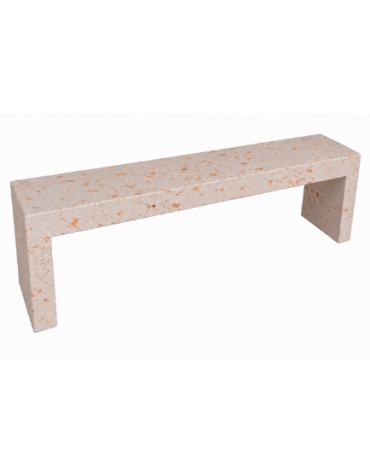 PANCHINA RETTANGOLARE MONOBLOCCO IN CEMENTO CALCESTRUZZO SPESSORE 10 CM - COLORE BIANCO TRAVERTINO - CM 170X40X45H -Conforme CAM