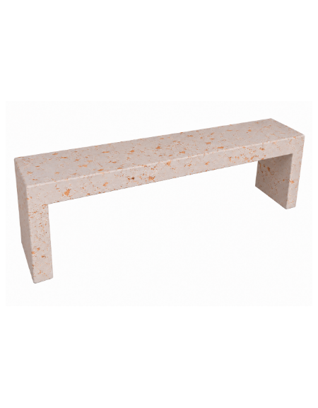 PANCHINA RETTANGOLARE MONOBLOCCO IN CEMENTO CALCESTRUZZO SPESSORE 10 CM - COLORE BIANCO TRAVERTINO - CM 170X40X45H -Conforme CAM
