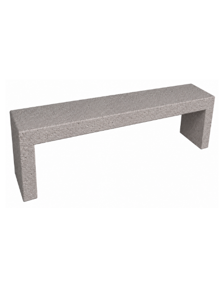 PANCHINA RETTANGOLARE MONOBLOCCO IN CEMENTO CALCESTRUZZO SPESSORE 10 CM - COLORE BIANCO SABBIATO - CM 170X40X45H - Conforme CAM