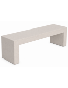 PANCHINA RETTANGOLARE MONOBLOCCO IN CEMENTO CALCESTRUZZO SPESSORE 12 CM - COLORE BIANCO PIETRA - CM 170X50X45H - Conforme CAM