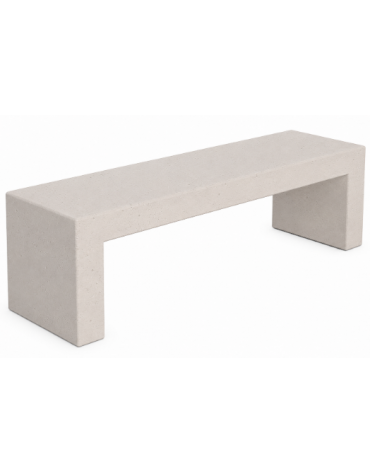 PANCHINA RETTANGOLARE MONOBLOCCO IN CEMENTO CALCESTRUZZO SPESSORE 12 CM - COLORE BIANCO PIETRA - CM 170X50X45H - Conforme CAM