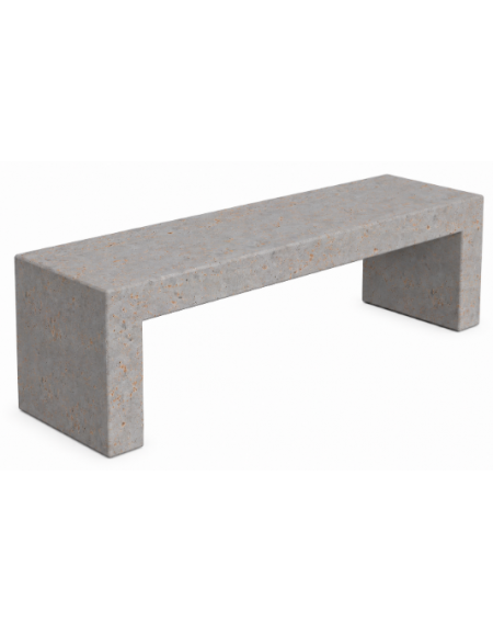 PANCHINA RETTANGOLARE MONOBLOCCO IN CEMENTO CALCESTRUZZO SPESSORE 12CM - COLORE GRIGIO TRAVERTINO - CM 170X50X45H - Conforme CAM