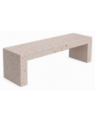 PANCHINA RETTANGOLARE MONOBLOCCO IN CEMENTO CALCESTRUZZO SPESSORE 12CM - COLORE BIANCO TRAVERTINO - CM 170X50X45H - Conforme CAM