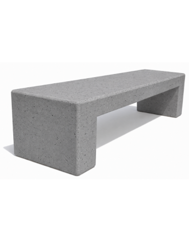 PANCHINA RETTANGOLARE MONOBLOCCO IN CEMENTO CALCESTRUZZO SPESSORE 17 CM - COLORE GRIGIO PIETRA - CM 170X50X50H