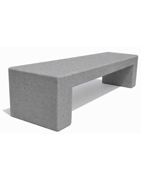 PANCHINA RETTANGOLARE MONOBLOCCO IN CEMENTO CALCESTRUZZO SPESSORE 17 CM - COLORE GRIGIO PIETRA - CM 170X50X50H