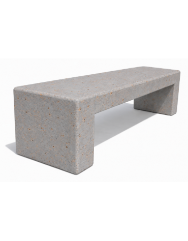 PANCHINA RETTANGOLARE MONOBLOCCO IN CEMENTO, SOSTEGNI SPESSORE CM 17 - COLORE GRIGIO TRAVERTINO - CM 170X50X50H - Conforme CAM