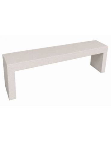 PANCHINA RETTANGOLARE MONOBLOCCO IN CEMENTO CALCESTRUZZO SPESSORE 10 CM - COLORE BIANCO PIETRA - CM 200X40X45H - Conforme ai CAM