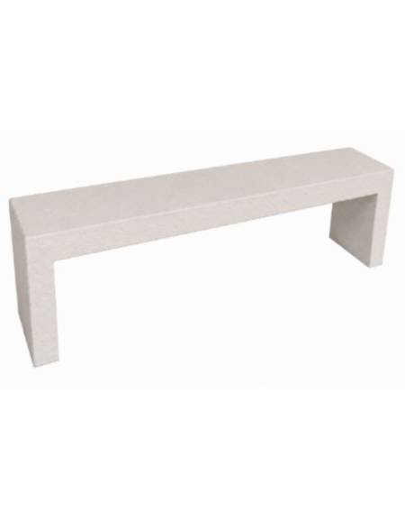 PANCHINA RETTANGOLARE MONOBLOCCO IN CEMENTO CALCESTRUZZO SPESSORE 10 CM - COLORE BIANCO PIETRA - CM 200X40X45H - Conforme ai CAM