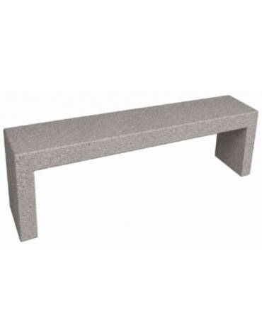 PANCHINA RETTANGOLARE MONOBLOCCO IN CEMENTO CALCESTRUZZO SPESSORE 10CM - COLORE BIANCO SABBIATO - CM 200X40X45H - Conforme CAM