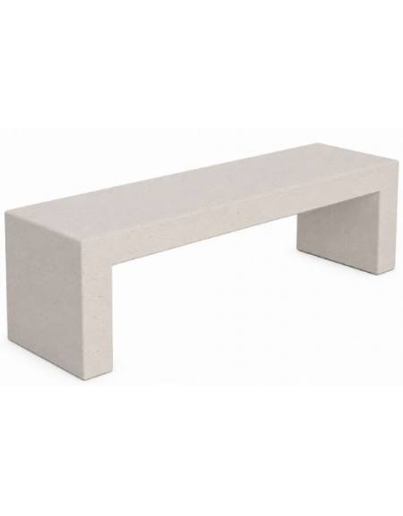 PANCHINA RETTANGOLARE MONOBLOCCO IN CEMENTO CALCESTRUZZO SPESSORE 12 CM - COLORE BIANCO PIETRA - CM 200X50X45H - Conforme ai CAM