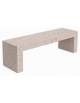 PANCHINA RETTANGOLARE MONOBLOCCO IN CEMENTO CALCESTRUZZO SPESSORE 12CM - COLORE BIANCO TRAVERTINO - CM 200X50X45H - Conforme CAM