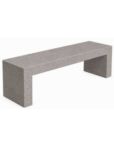 PANCHINA RETTANGOLARE MONOBLOCCO IN CEMENTO CALCESTRUZZO SPESSORE 12CM - COLORE BIANCO SABBIATO - CM 200X50X45H - Conforme CAM