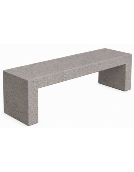 PANCHINA RETTANGOLARE MONOBLOCCO IN CEMENTO CALCESTRUZZO SPESSORE 12CM - COLORE BIANCO SABBIATO - CM 200X50X45H - Conforme CAM
