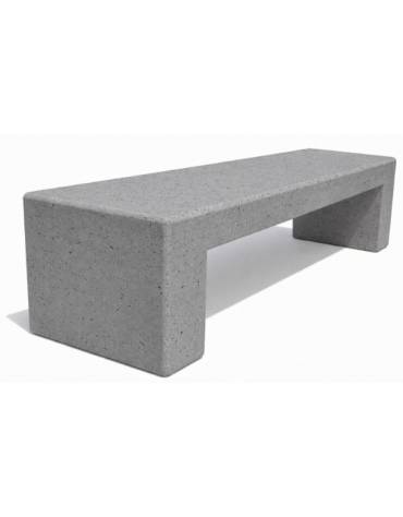 PANCHINA RETTANGOLARE MONOBLOCCO IN CEMENTO CALCESTRUZZO SPESSORE 19 CM - COLORE GRIGIO PIETRA - CM 200X50X50H