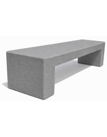 PANCHINA RETTANGOLARE MONOBLOCCO IN CEMENTO CALCESTRUZZO SPESSORE 19 CM - COLORE GRIGIO PIETRA - CM 200X50X50H