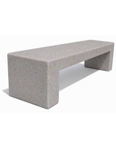 PANCHINA RETTANGOLARE MONOBLOCCO IN CEMENTO CALCESTRUZZO SPESSORE 19 CM - COLORE GRIGIO TRAVERTINO - CM 200X50X50H