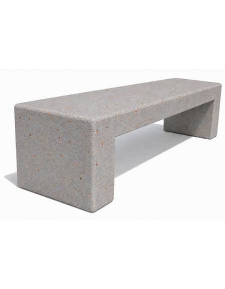 PANCHINA RETTANGOLARE MONOBLOCCO IN CEMENTO CALCESTRUZZO SPESSORE 19 CM - COLORE GRIGIO TRAVERTINO - CM 220X60X50H