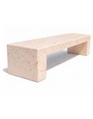 PANCHINA RETTANGOLARE MONOBLOCCO IN CEMENTO CALCESTRUZZO SPESSORE 19 CM - COLORE BIANCO TRAVERTINO - CM 220X60X50H