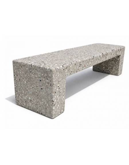 PANCHINA RETTANGOLARE MONOBLOCCO IN CEMENTO CALCESTRUZZO SPESSORE 19 CM - COLORE GRIGIO SABBIATO - CM 220X60X50H