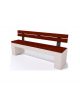 Panchina in cemento calcestruzzo colore Bianco pietra - seduta e schienale in legno esotico - cm 170x50x90h - Conforme ai CAM