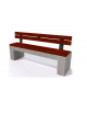 Panchina in cemento colore Grigio travertino - seduta e schienale in legno esotico - cm 170x50x90h - Conforme ai CAM