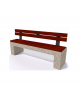Panchina in cemento calcestruzzo colore Grigio sabbiato - seduta e schienale in legno esotico - cm 170x50x90h - Conforme ai CAM