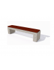 Panchina piana in cemento colore Grigio sabbiato - seduta rivestita in legno esotico - cm 170x50x50h - Conforme ai CAM