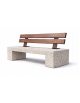 PANCHINA IN CEMENTO CALCESTRUZZO SPESSORE 12 CM - COLORE GRIGIO SABBIATO - CON SCHIENALE IN LEGNO - CM 170X50X85H - CAM
