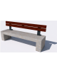 Panchina in cemento con sostegni spessore cm 19 - colore Grigio travertino - schienale legno - cm 200x50x90h - Conforme ai CAM