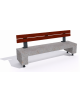 Panchina in cemento sostegni autolivellanti - colore Grigio travertino - schienale in legno - cm 200x50x90h - Conforme ai CAM
