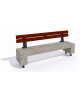 Panchina in cemento sostegni autolivellanti - colore Grigio sabbiato - schienale in legno - cm 200x50x90h - Conforme ai CAM